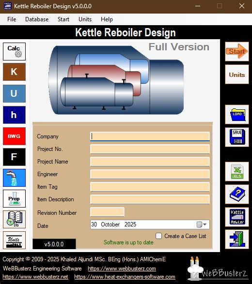 kettle reboiler design software