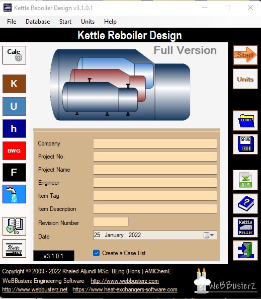 kettle deboiler design software