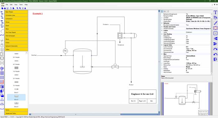 Process and instrumentation diagram Drawing Software Screenshot