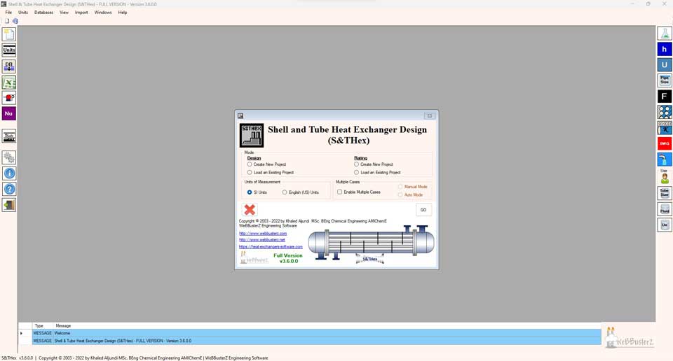 Shell and tube heat exchanger calculations